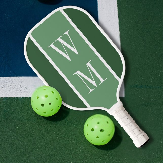 Simple Green Minimalist Monogrammed  Pickleball Schläger (Von Creator hochgeladen)
