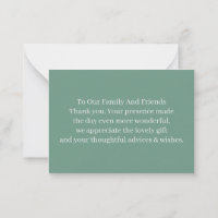 Simple Green Personalisiert Wedding Danke