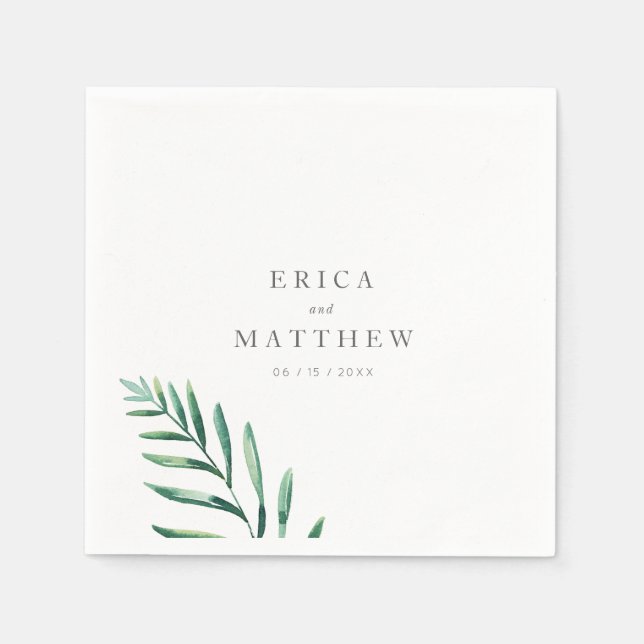 Simple Greenerity Wedding Napkins Serviette (Vorderseite)