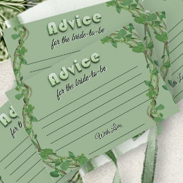 Simple Greenery Bridal Shower Advice For The Bride Begleitkarte