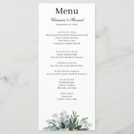 Simple Greenery Leaf Wedding Menu Menükarte