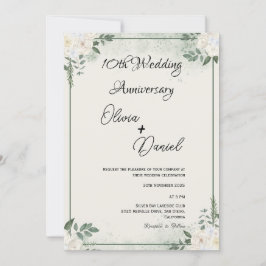 Simple Greenery Wedding Anniversary Invitations Einladung