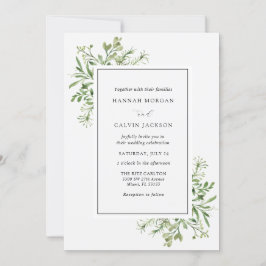 Simple Greenery Wedding Einladung