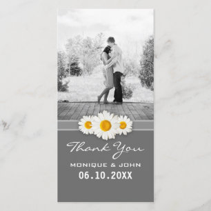 Simple Grey Spring Wedding Daisies Sweet Vielen Da Dankeskarte