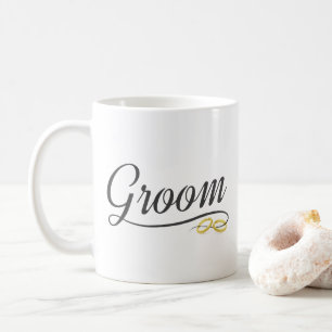 Simple Groom Floral Wedding Calligraphie   Tasse