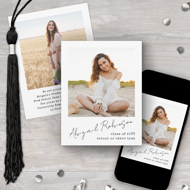 Simple Handwritten Script Name 2 Photo Typewriter Ankündigung (Von Creator hochgeladen)