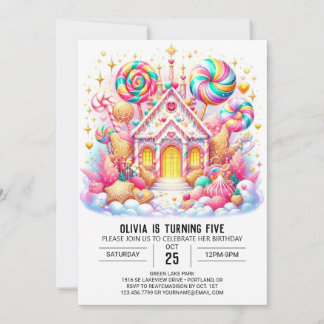 Simple Happy Candyland Digital Geburtstag Einladung