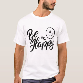 Simple Happy Flower - Good Vibes Smile Design T-Shirt