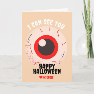Simple Happy Halloween eine Augenfamilie und Freun Karte