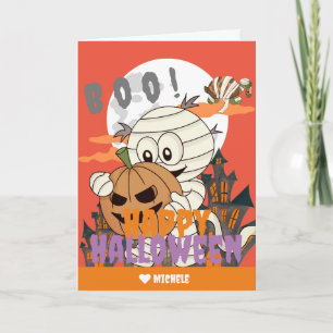 Simple Happy Halloween Mummy Familie und Freunde Karte