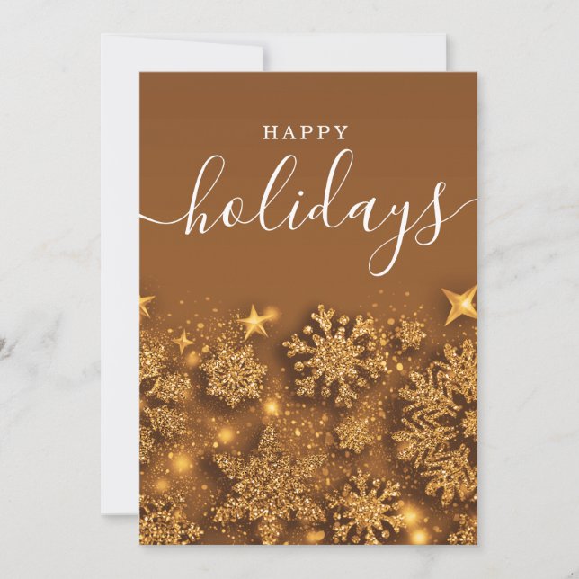 Simple Happy Holidays Weihnachten Glitzer Snow Gol (Vorderseite)