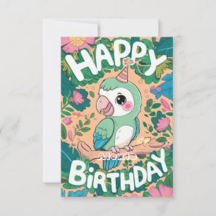 Simple Happy Parrot Digital Geburtstag Karte
