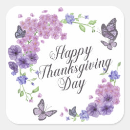 Simple Happy Thanksgiving Butterflies Sticker Sieg