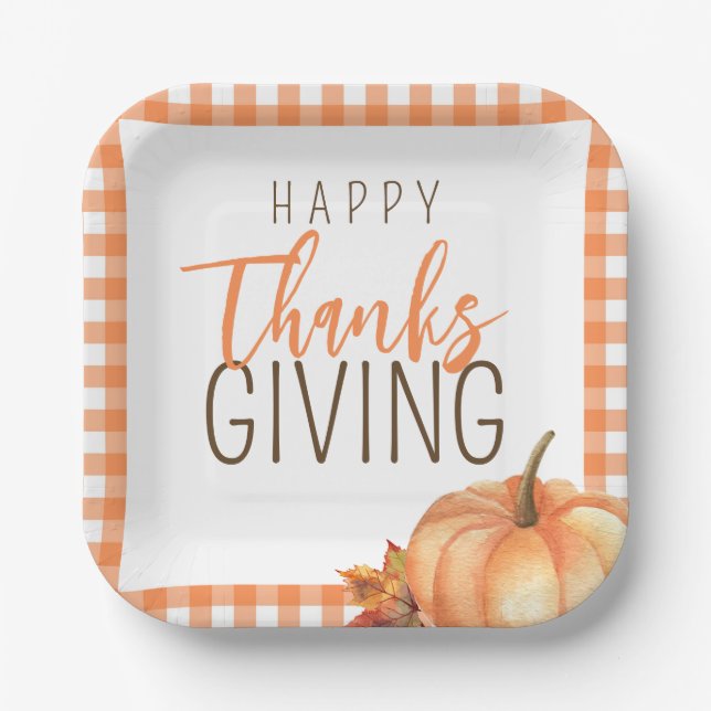 Simple Happy Thanksgiving | Herbst Herbst-Folien Pappteller (Vorderseite)