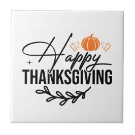 Simple Happy Thanksgiving Pumpkin Fliese