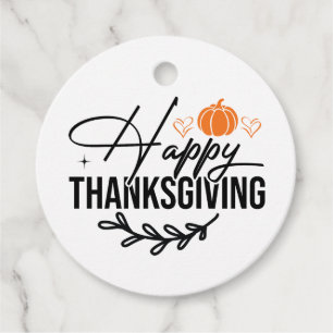 Simple Happy Thanksgiving Pumpkin Geschenkanhänger