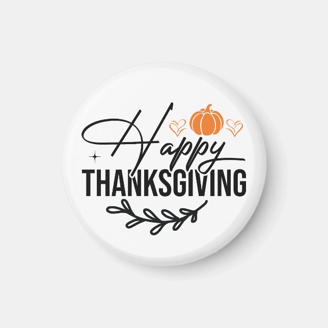 Simple Happy Thanksgiving Pumpkin Magnet (Vorne)