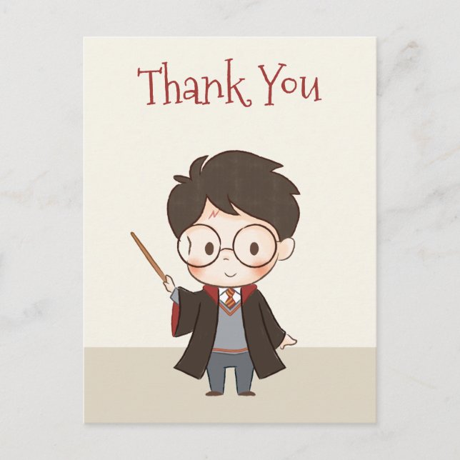 Simple Harry Potter vielen Dank Postkarte (Vorderseite)
