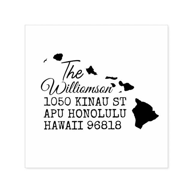 Simple Hawaii Rücksendeadresse Briefmarke Permastempel (Design)