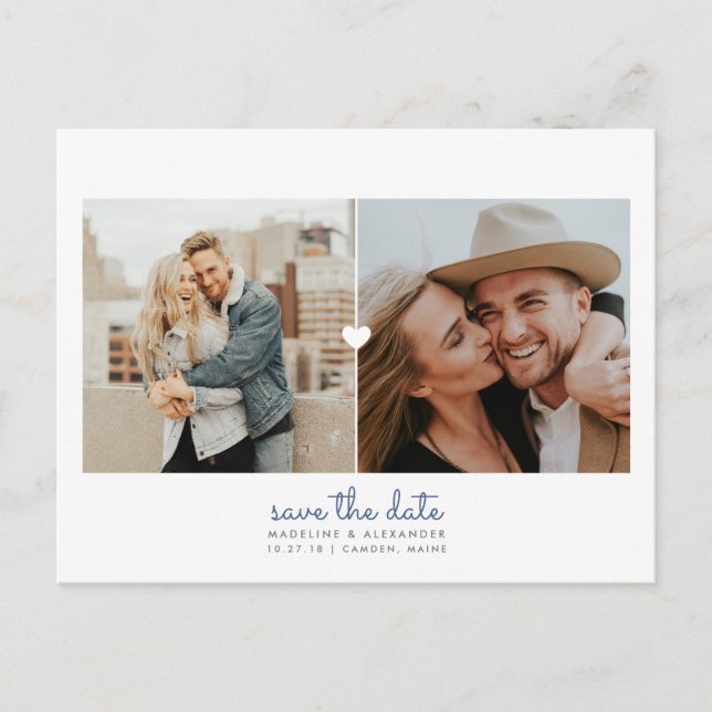 Simple Heart Enregistrer la carte postale Date (Devant)
