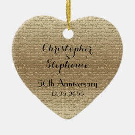 Simple Heart Golden 50. Jahrestag, Namen, Keramikornament
