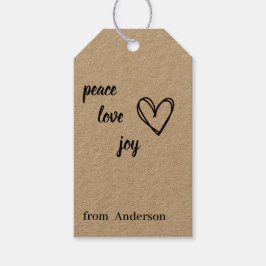 Simple Heart joy Peace - Liebe Weihnachten Geschenkanhänger