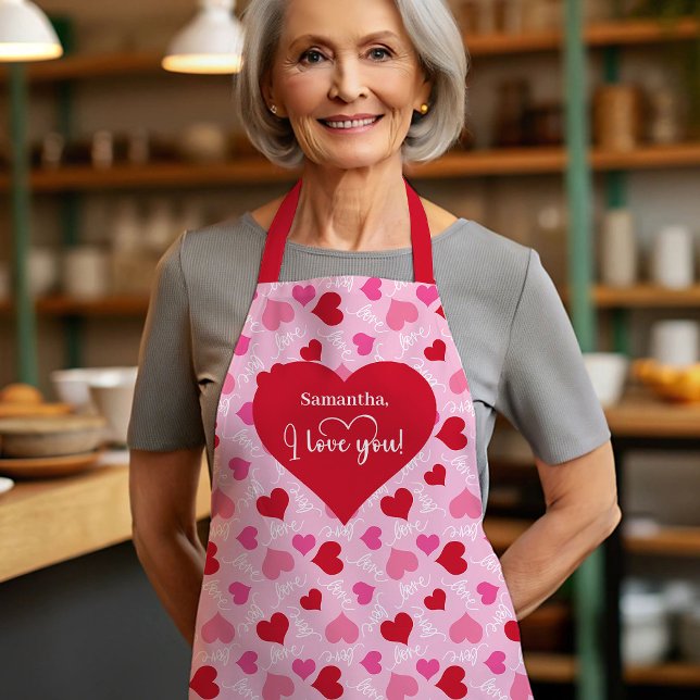 Simple Heart Pattern Personalized Love Gift Valent Schürze (Simple Heart Pattern Personalized Love Gift Valentine Apron)