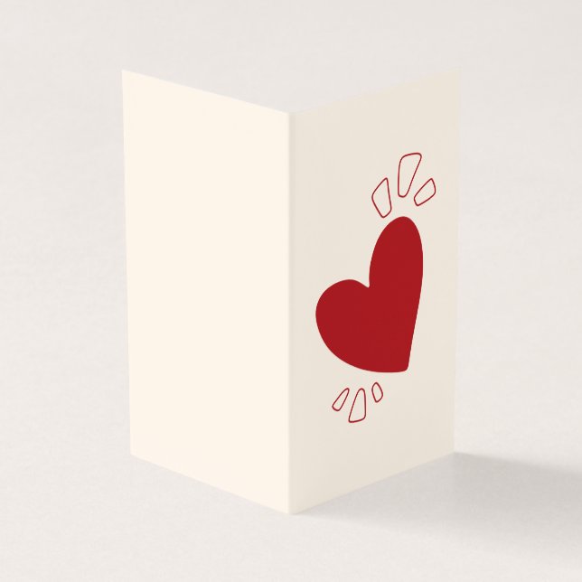 Simple Heart Platonic Valentine Carte pour notes 2 (Outside)