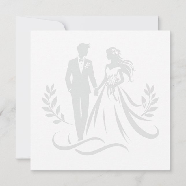 Simple Heart Wedding Thank You Card – Customizable (Rückseite)