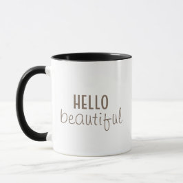 Simple Hello Beautiful Typografie Tasse