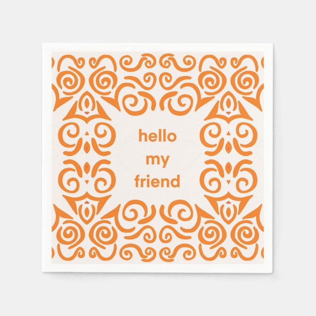 Simple Hello My Friend Napkin Serviette (Vorderseite)
