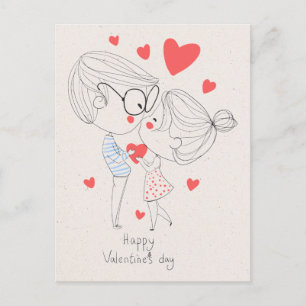 Simple Heureuse Sainte-Valentin ! Carte postale