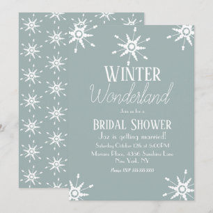 Simple hiver Snowflakes Invitation nuptiale douche