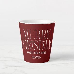 Simple Holiday Couple Trendy Mr. und Mrs. Christma Milchtasse