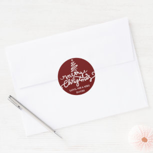 Simple Holidays Couple Trendy Mr. und Mrs. Christm Runder Aufkleber