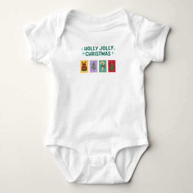Simple Holly Jolly Holiday Christmas Baby Shirt (Vorderseite)