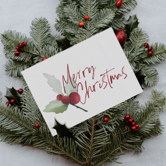 Simple Holly und Berries Frohe Weihnachten
