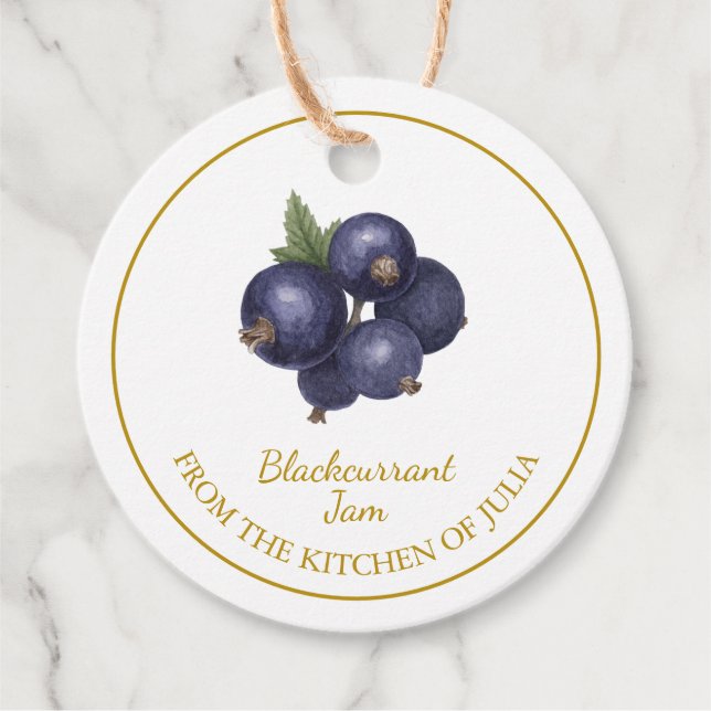 Simple Homemade Blackcurrant Jam Hang Tag Geschenkanhänger (Vorderseite)