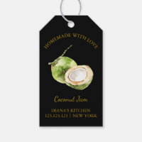 Simple Homemade Coconut Jam Hang Tag l Black