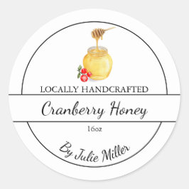 Simple Homemade Cranberry infused Honey Label Runder Aufkleber