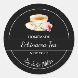 Simple Homemade Echinacea Tea Label Runder Aufkleber