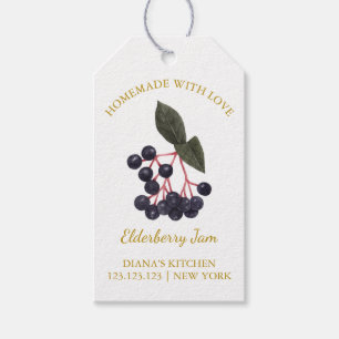 Simple Homemade Elderberry Jam Hang Tag l White Geschenkanhänger