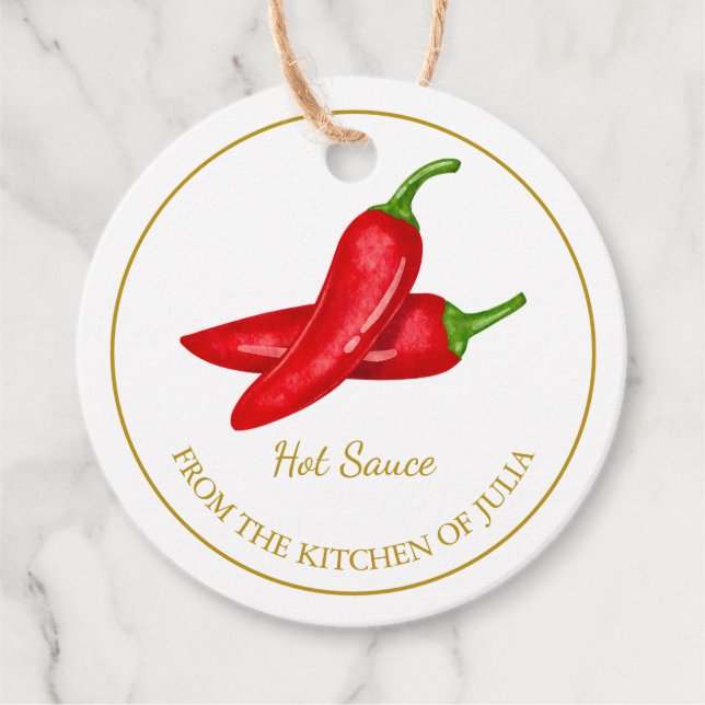 Simple Homemade Hot Chili Sauce Hang Tag Geschenkanhänger (Vorderseite)
