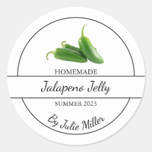 Simple Homemade Jalapeno Jelly Label Runder Aufkleber