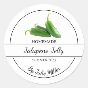 Simple Homemade Jalapeno Jelly Label Runder Aufkleber