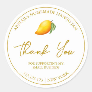 Simple Homemade Mango Jam Danke Label Runder Aufkleber