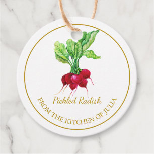 Simple Homemade Pickled Radish Hang Tag l White Geschenkanhänger