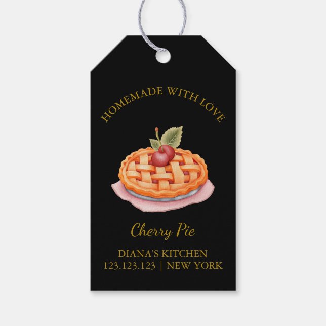 Simple Homemade Pie Hang Tag l Black Geschenkanhänger (Vorderseite)