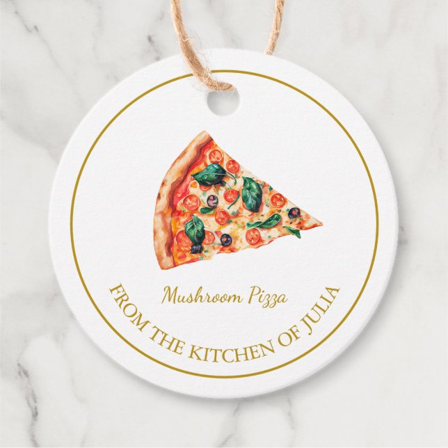 Simple Homemade Pizza Hang Tag l White Geschenkanhänger (Vorderseite)