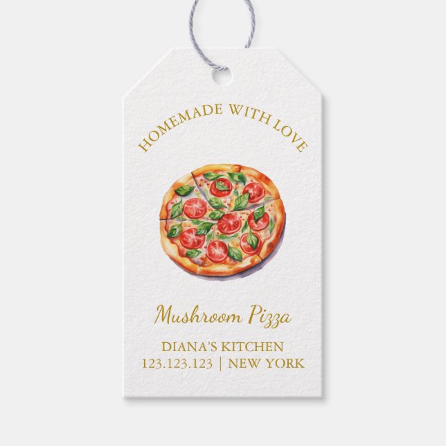 Simple Homemade Pizza Hang Tag l White Geschenkanhänger (Vorderseite)